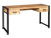 Wooden desk with black meta legs