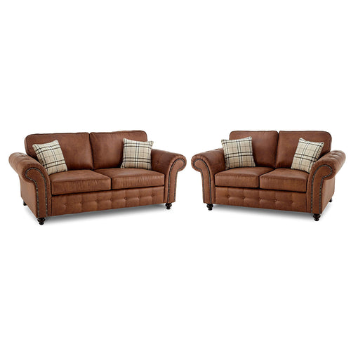 Sunningdale Faux Leather Sofa Suite - Simple.furniture